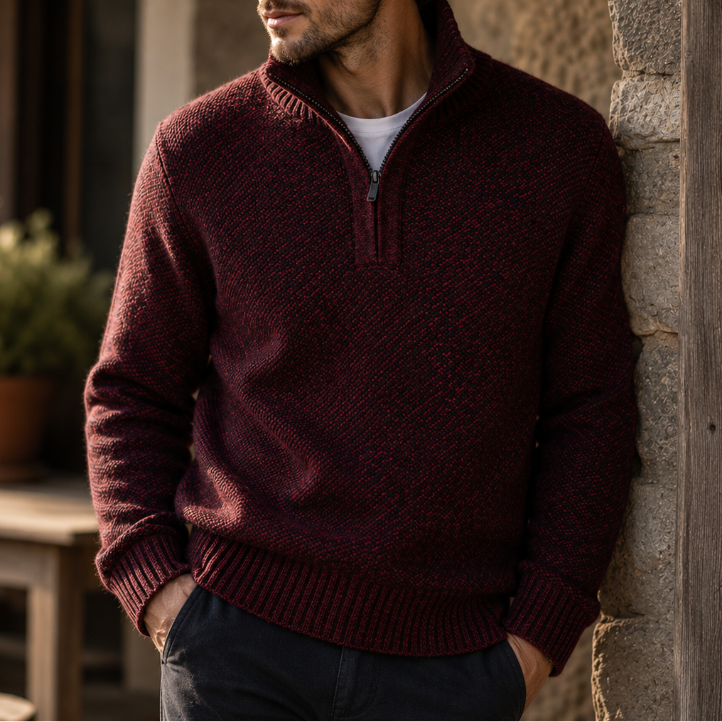 Abner | Marled Knit Half Zip Jumper
