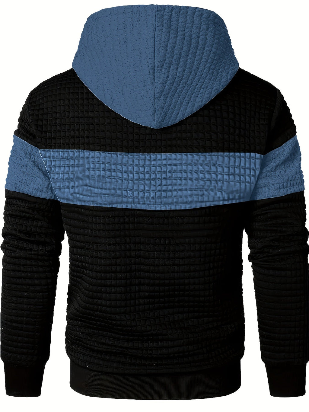 Men's colour block textured hoodie, view 33