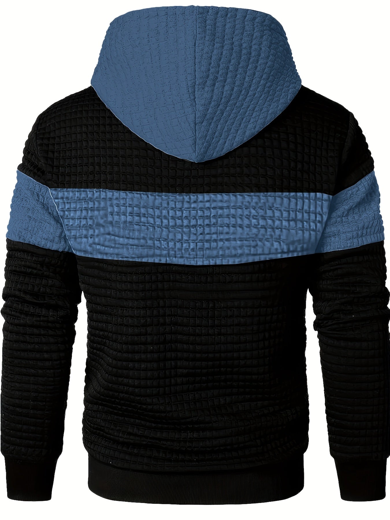 Men's colour block textured hoodie, view 33