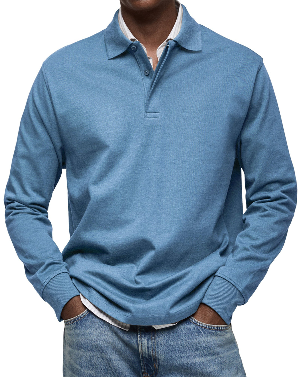Men's classic long sleeve polo shirt