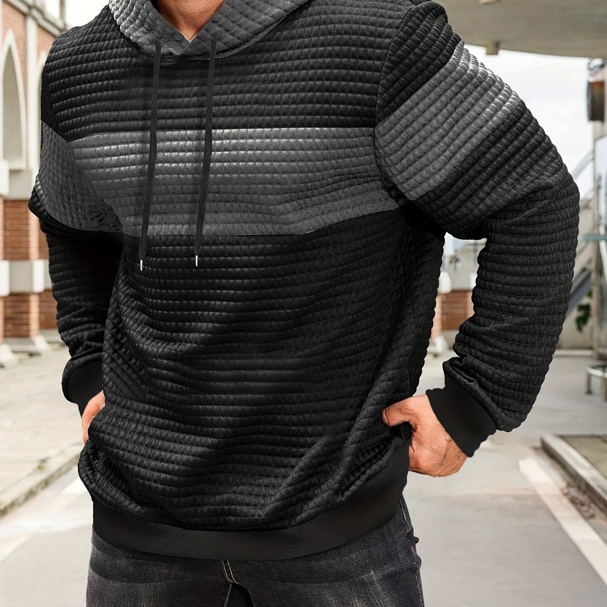 Whitfield | Colour Block Textured Hoodie
