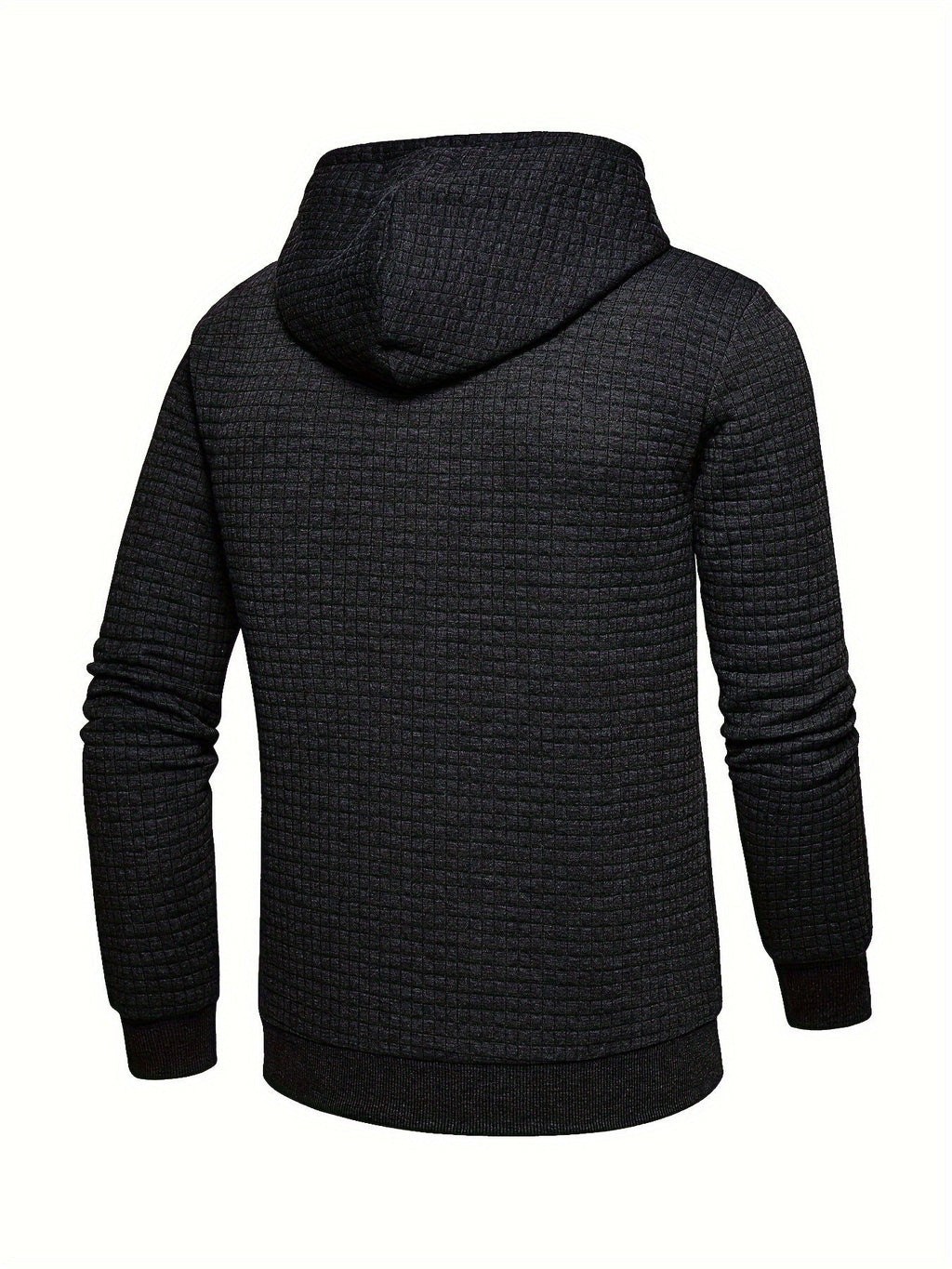 Men's waffle textured hooded pullover, view 11