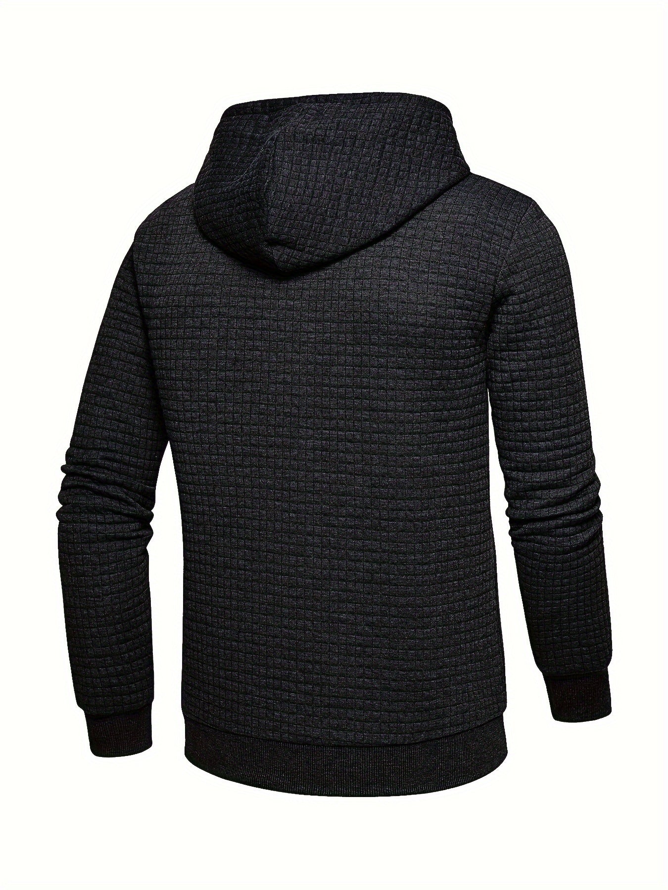 Men's waffle textured hooded pullover, view 11