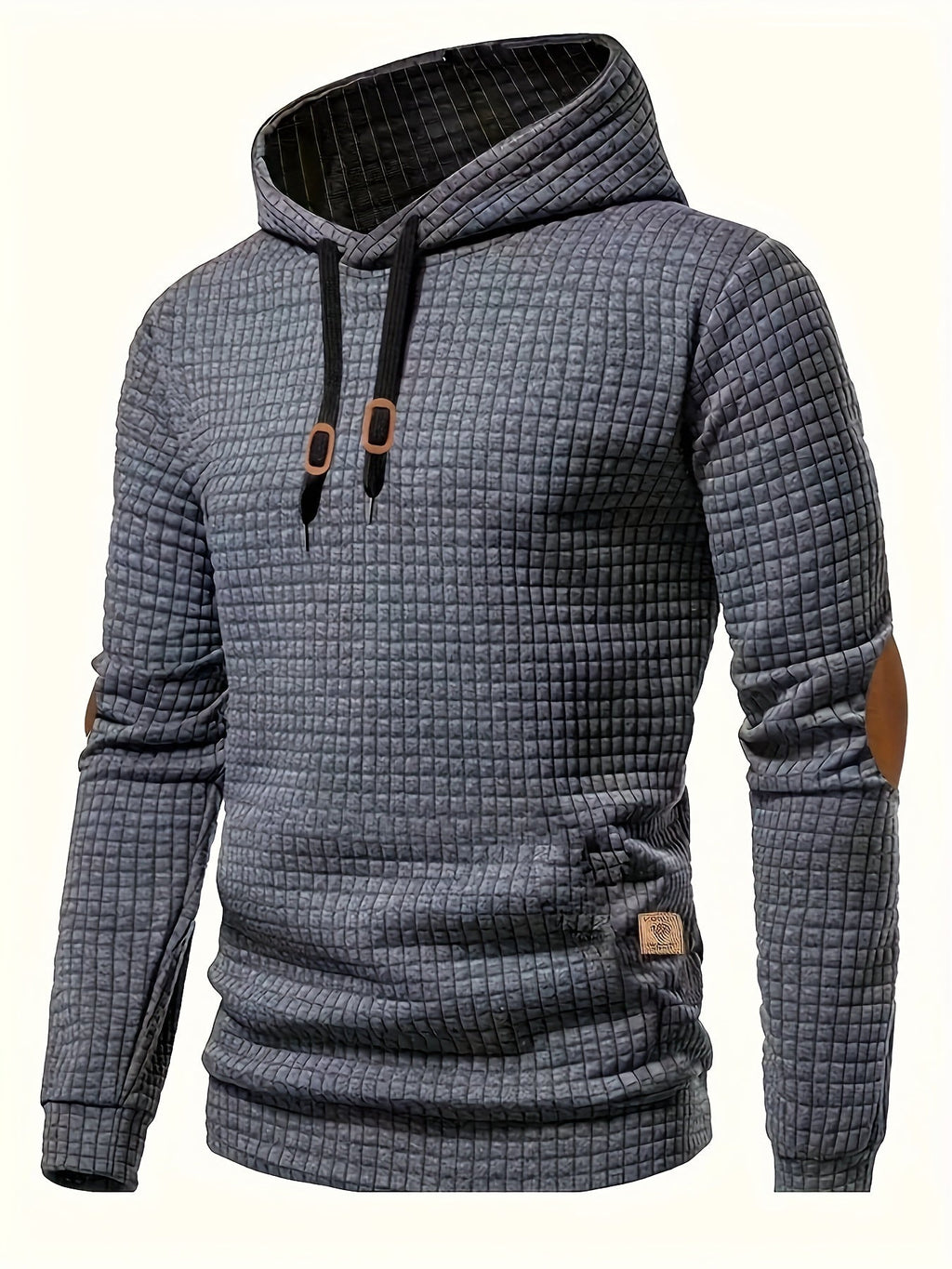 Men's subtle texture hooded sweatshirt, side view