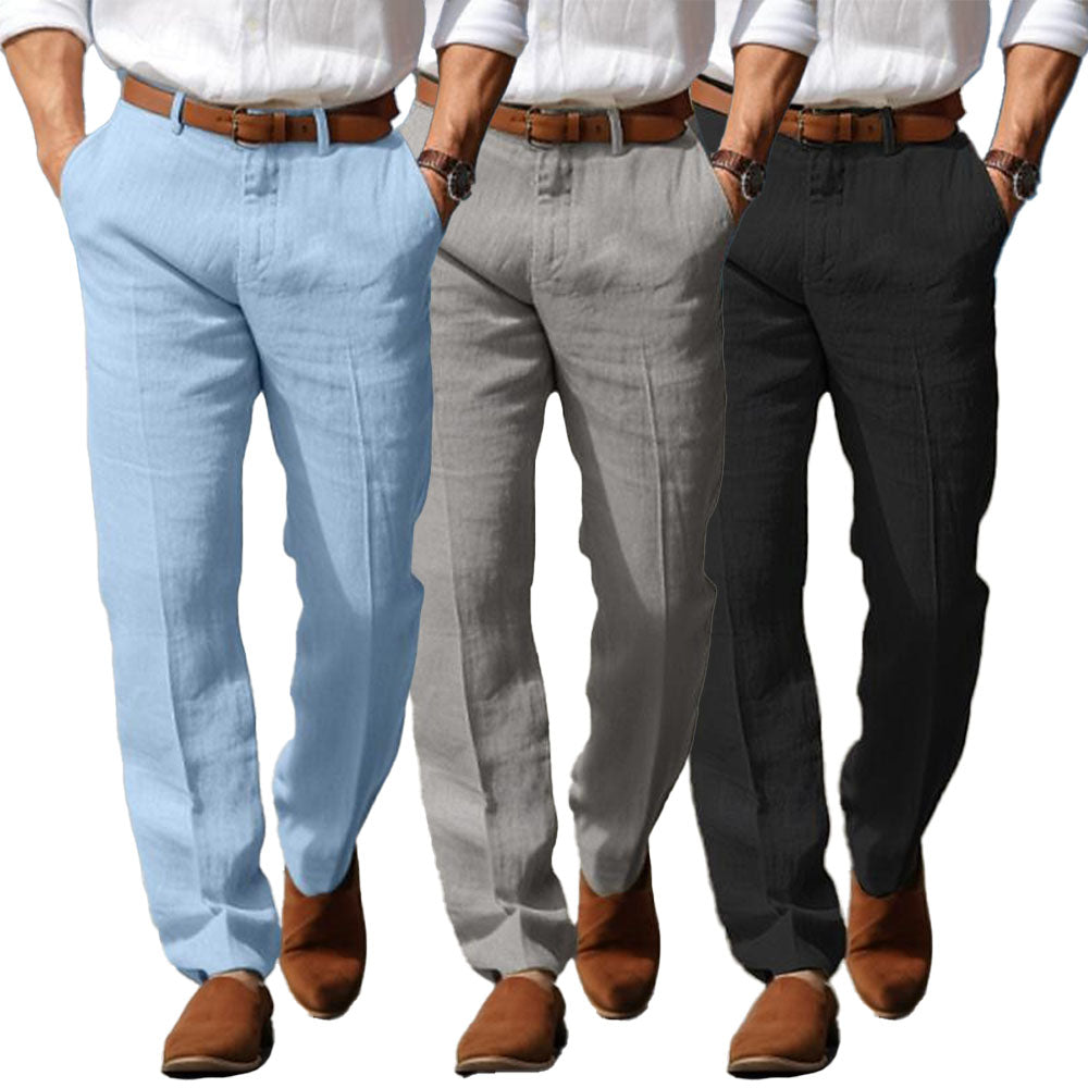 Men's premium tailored trousers with belt loops, view 8