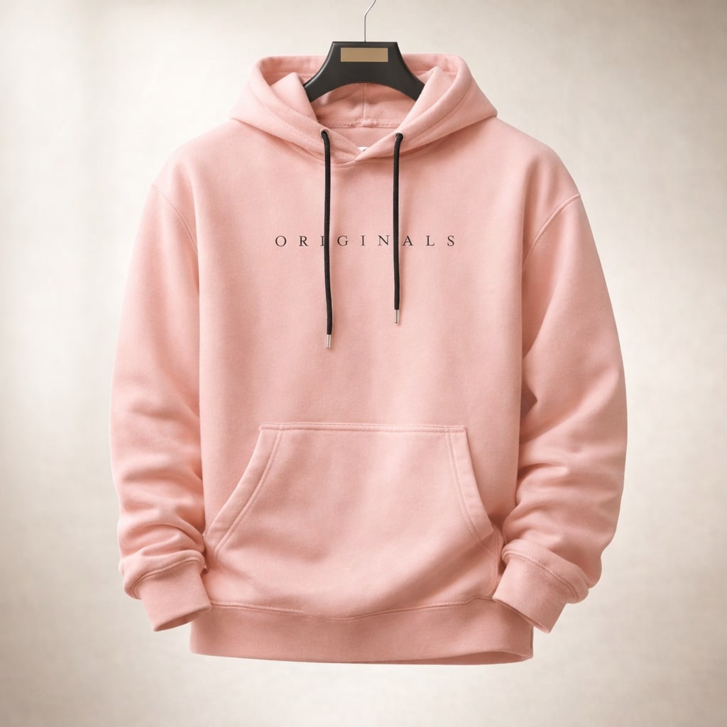 Men's relaxed everyday pullover hoodie, back view