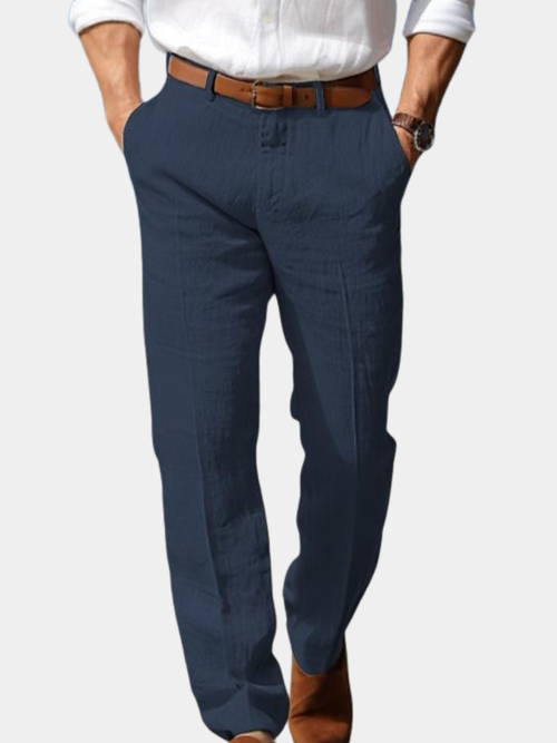 Men's premium tailored trousers with belt loops