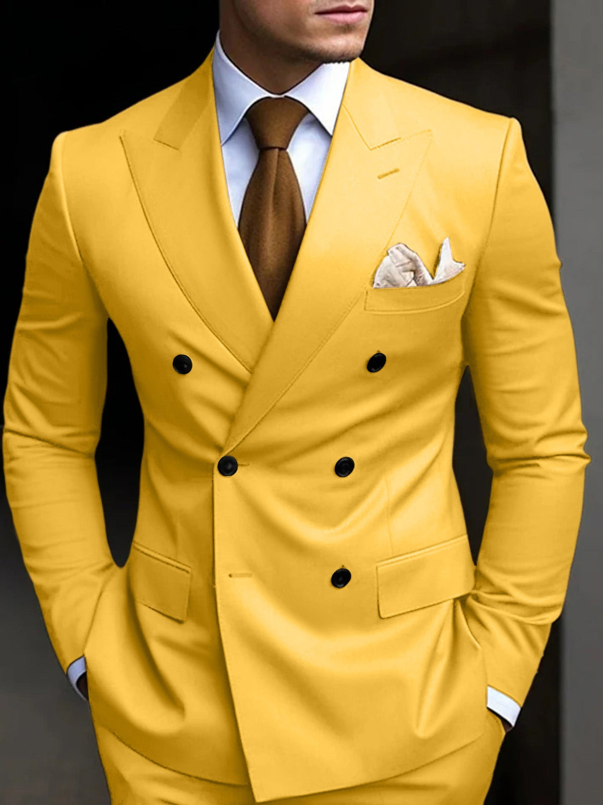 Men's double breasted two piece suit, view 9
