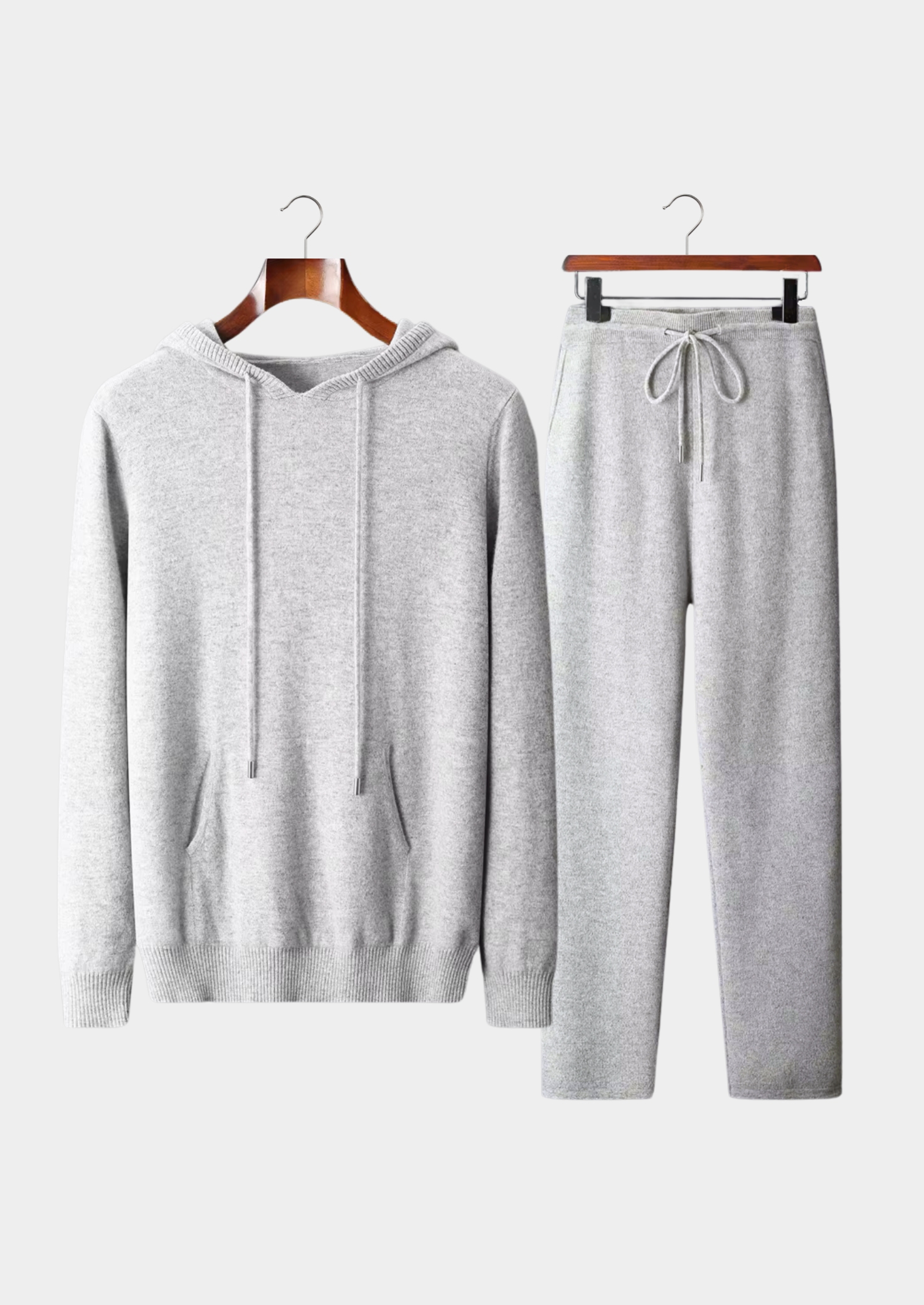 Men's wool blend zip top jogger set, view 17