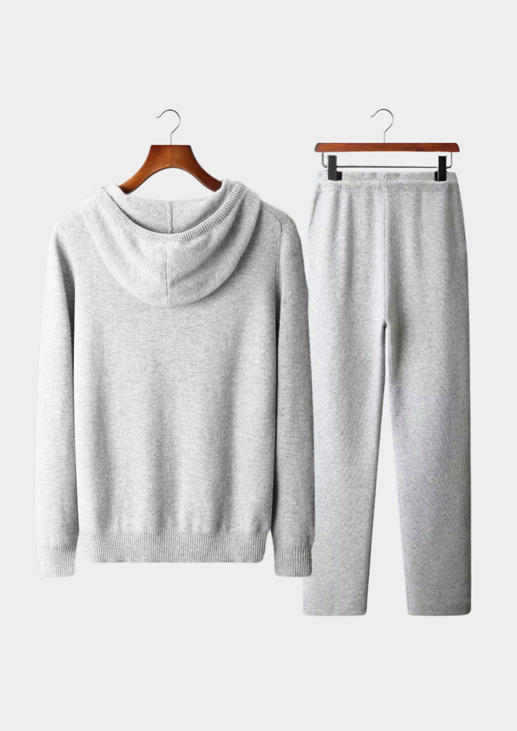 Men's wool blend zip top jogger set, view 18