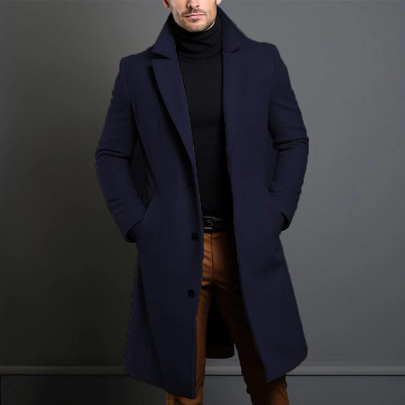 Men's classic fit wool overcoat, detail