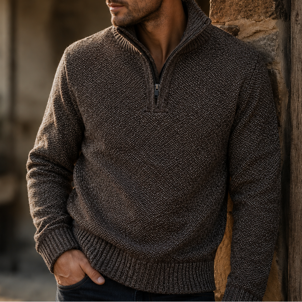 Abner | Marled Knit Half Zip Jumper
