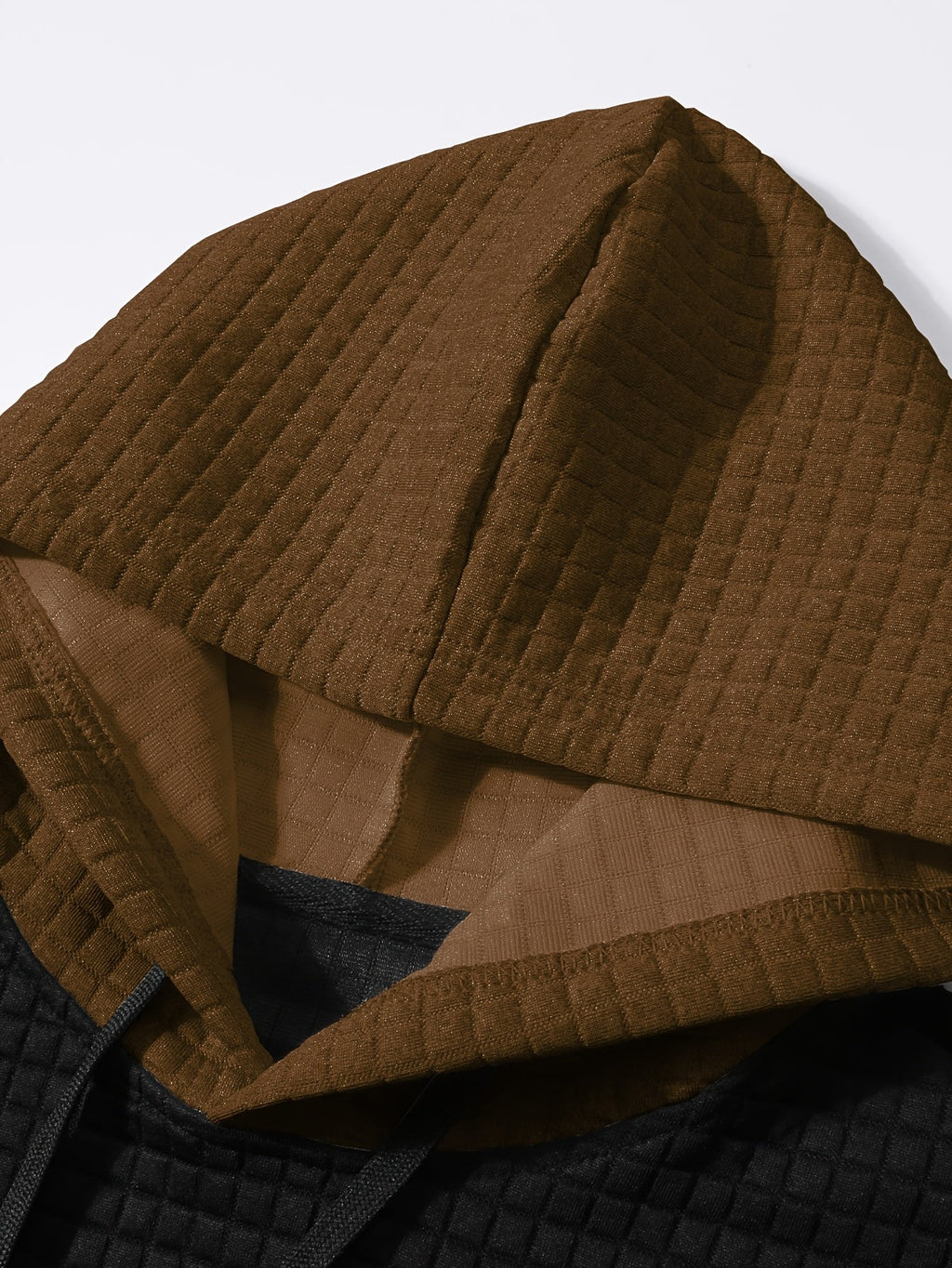 Men's colour block textured hoodie, view 17