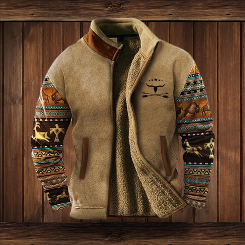 Men's colour block hooded fleece gilet, side view