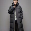 Men's long windproof puffer coat