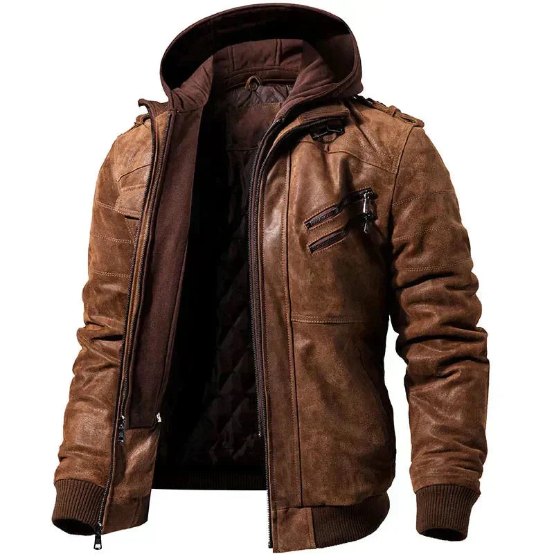 Men's roomy hooded utility jacket