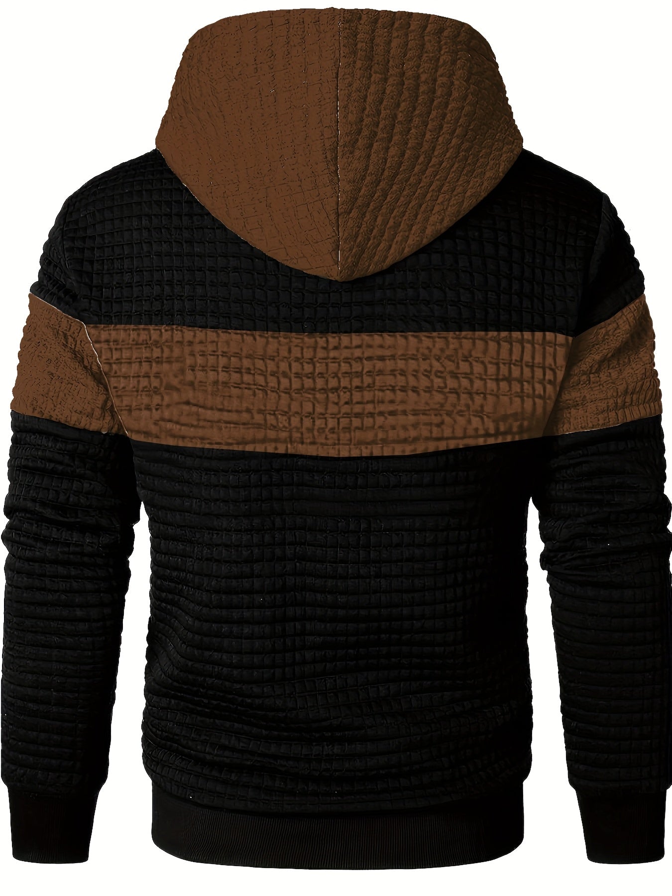 Men's colour block textured hoodie, view 16