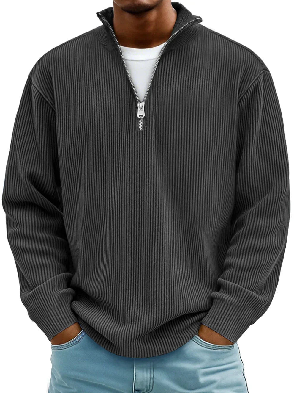 Men's classic knit crew pullover, detail