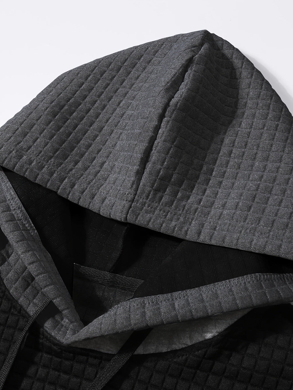 Men's colour block textured hoodie, view 5