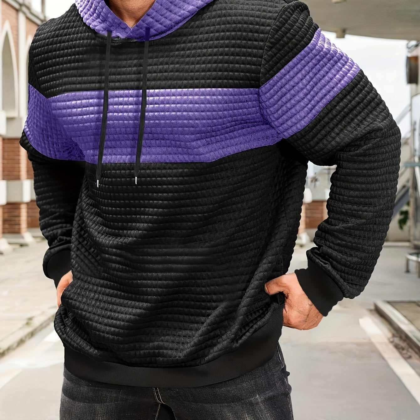 Whitfield | Colour Block Textured Hoodie