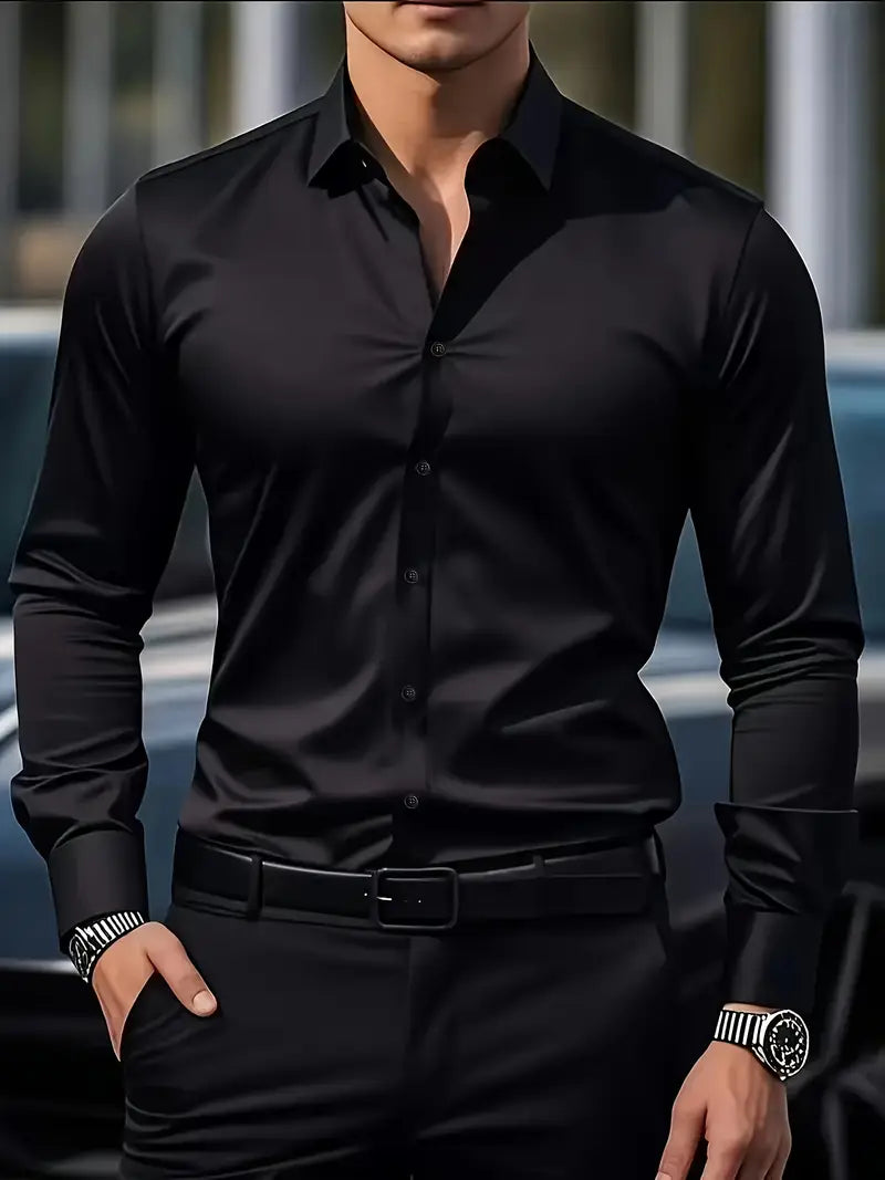 Men's breathable tailored long sleeve shirt, view 9