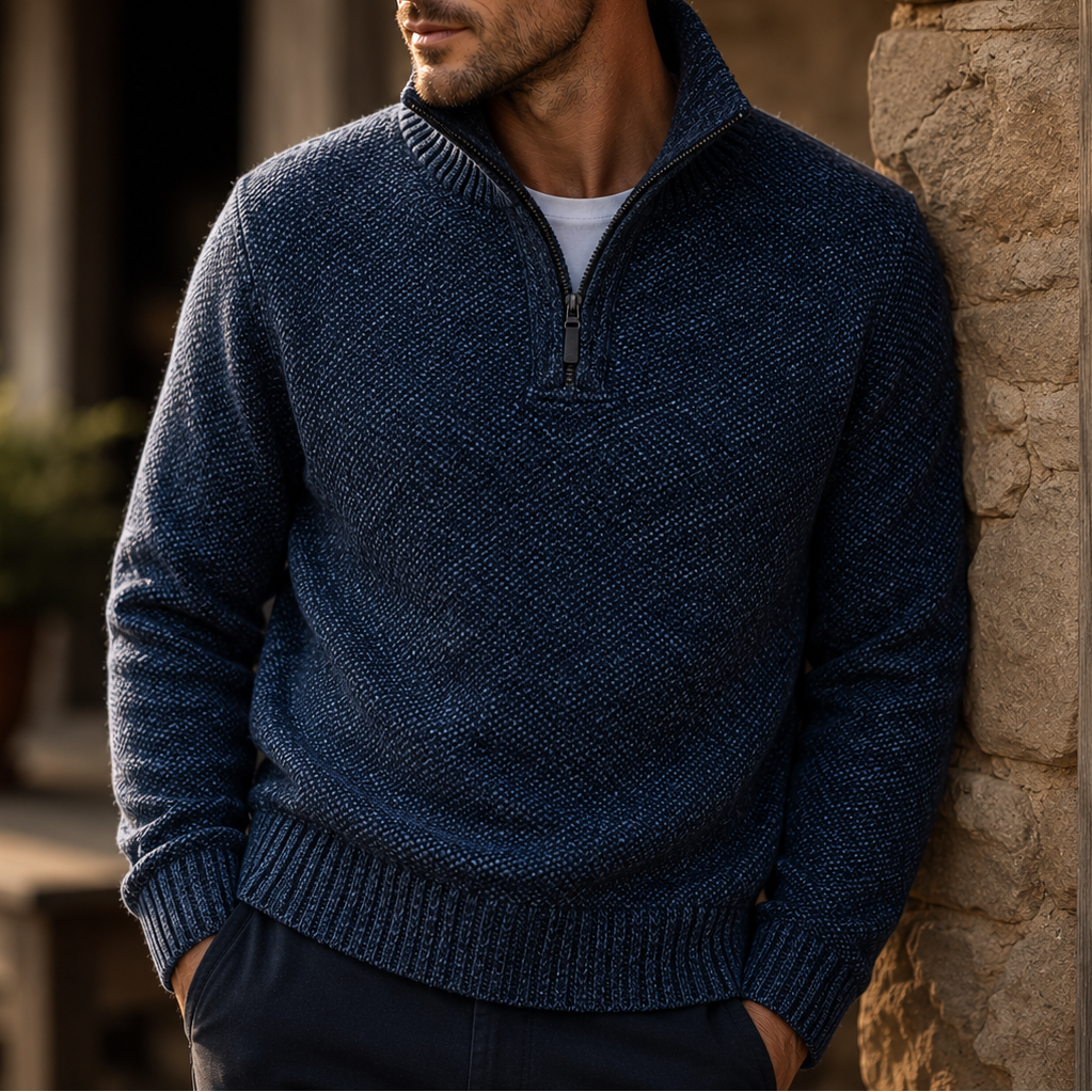 Abner | Marled Knit Half Zip Jumper