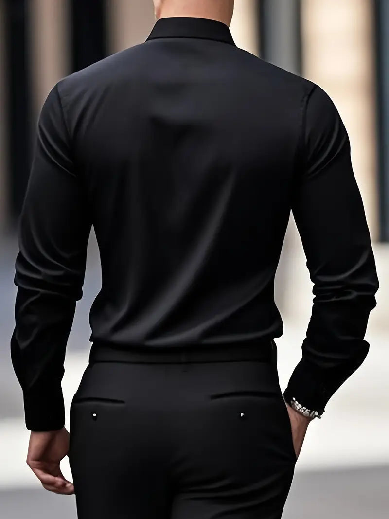 Men's breathable tailored long sleeve shirt, view 14