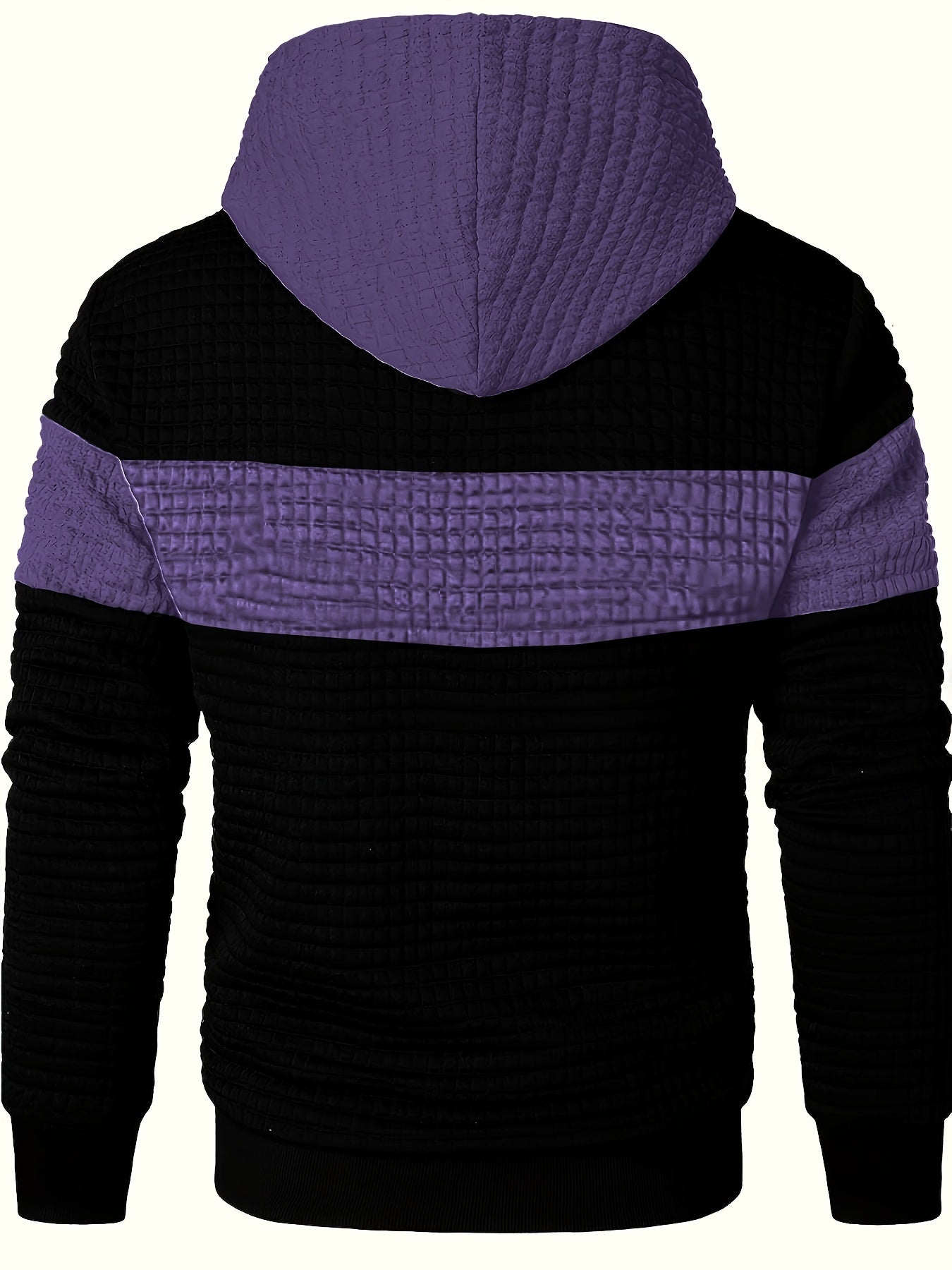 Men's colour block textured hoodie, view 26