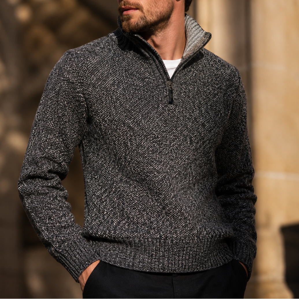 Abner | Marled Knit Half Zip Jumper