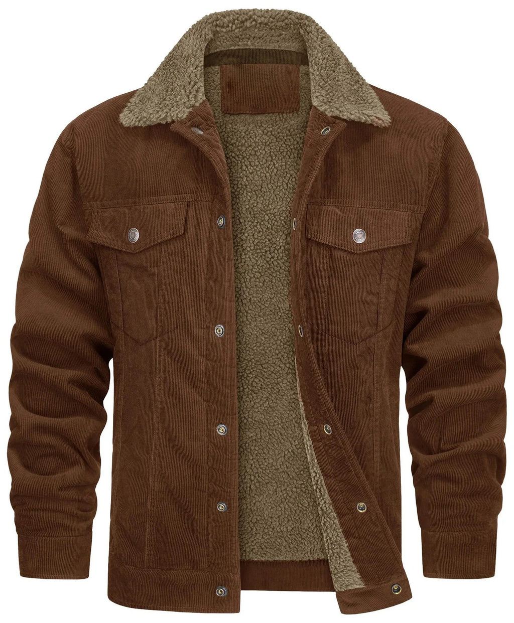 Men's sherpa collar lined corduroy jacket, view 9