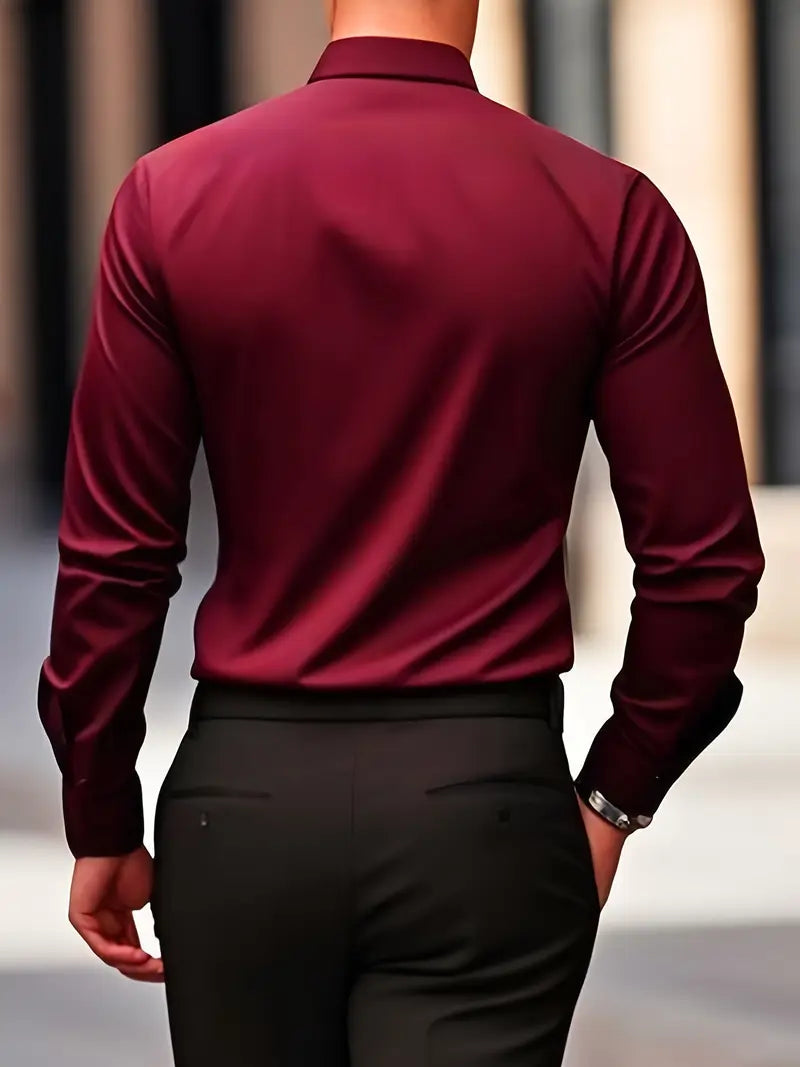 Men's breathable tailored long sleeve shirt, view 12