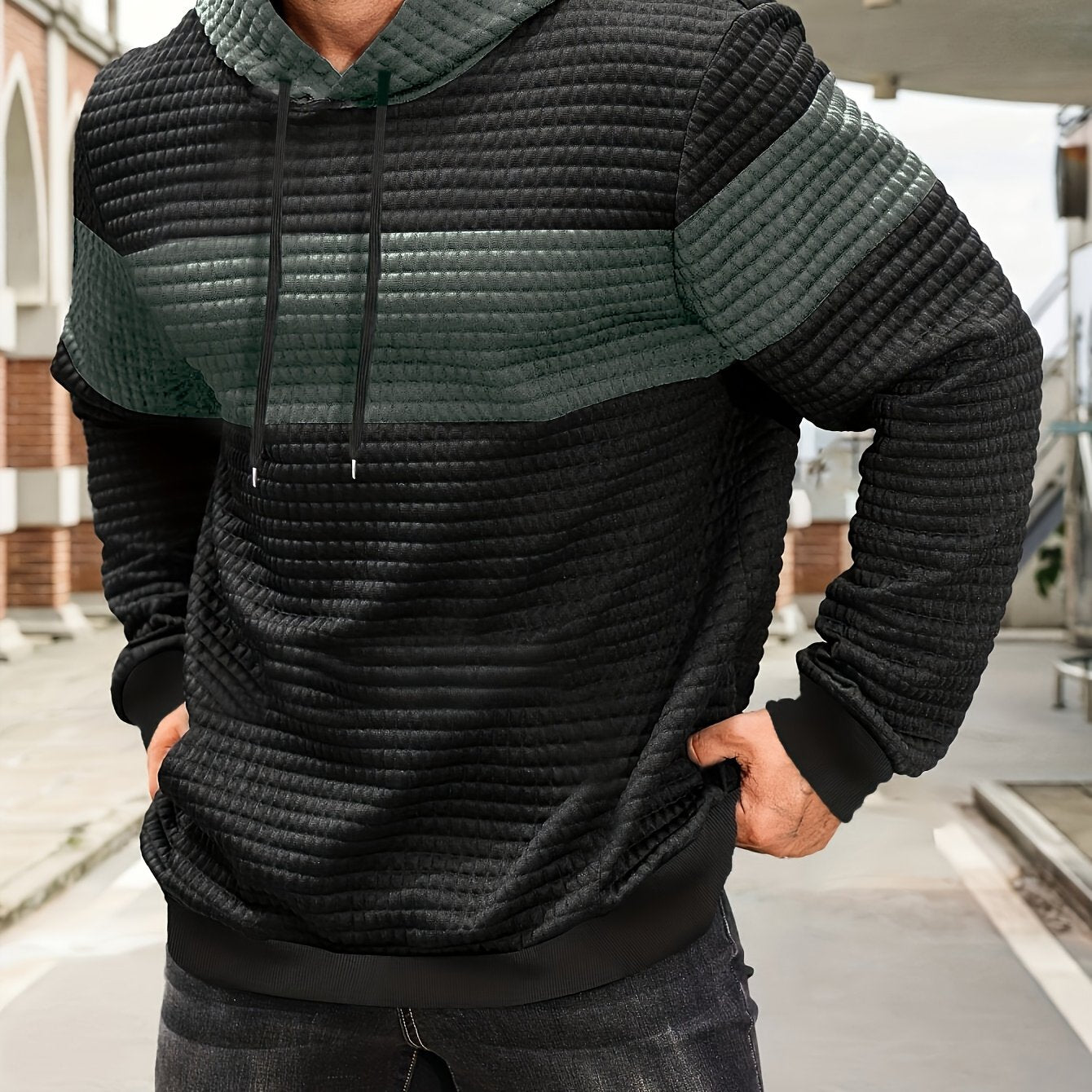 Whitfield | Colour Block Textured Hoodie