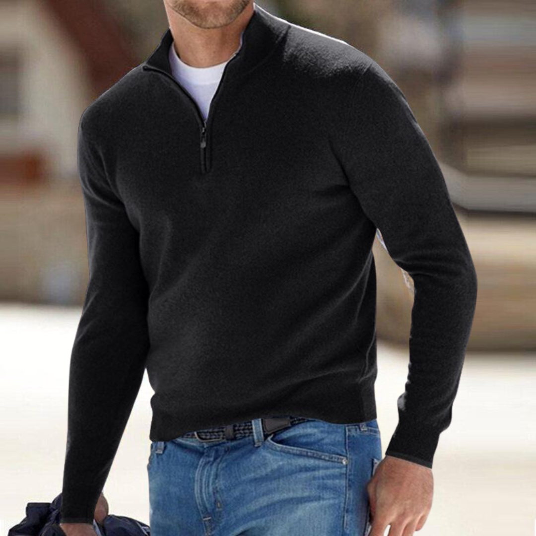 Men's premium half zip jumper, view 6