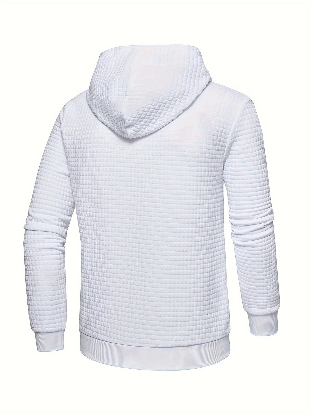 Men's waffle textured hooded pullover, view 13