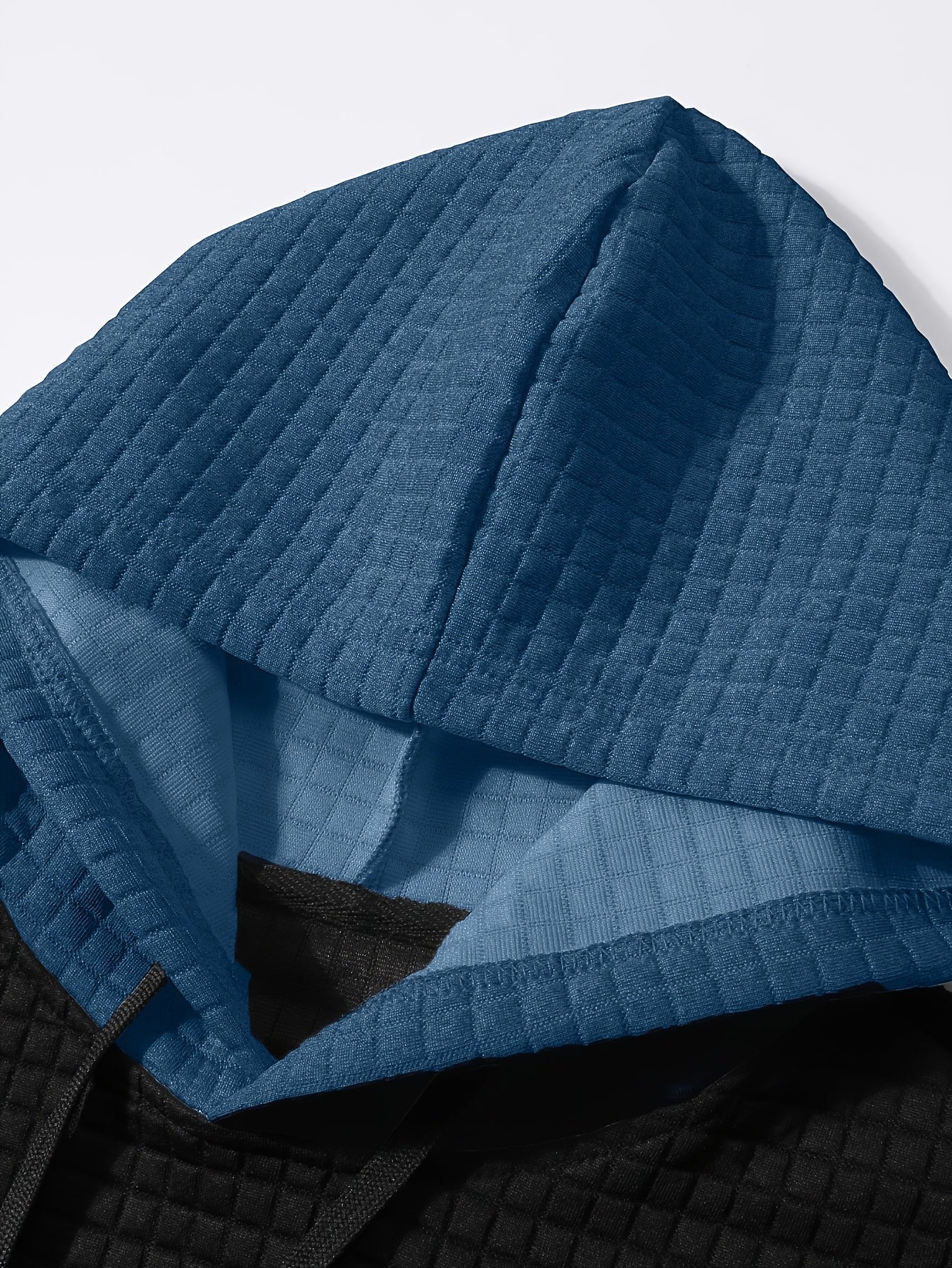 Men's colour block textured hoodie, view 32