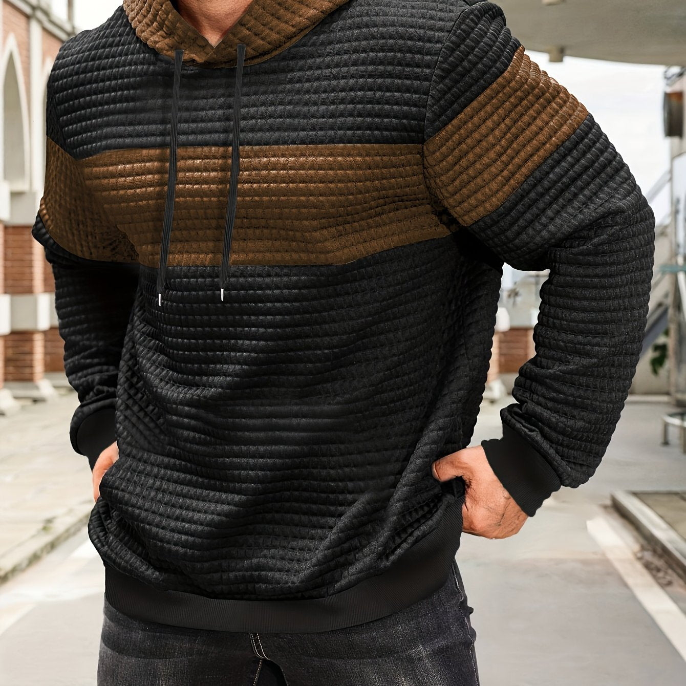 Whitfield | Colour Block Textured Hoodie