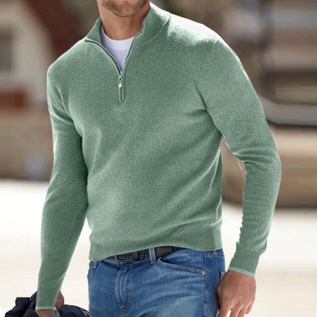Men's premium half zip jumper, view 5
