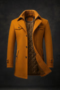 Men's textured collar lined winter coat