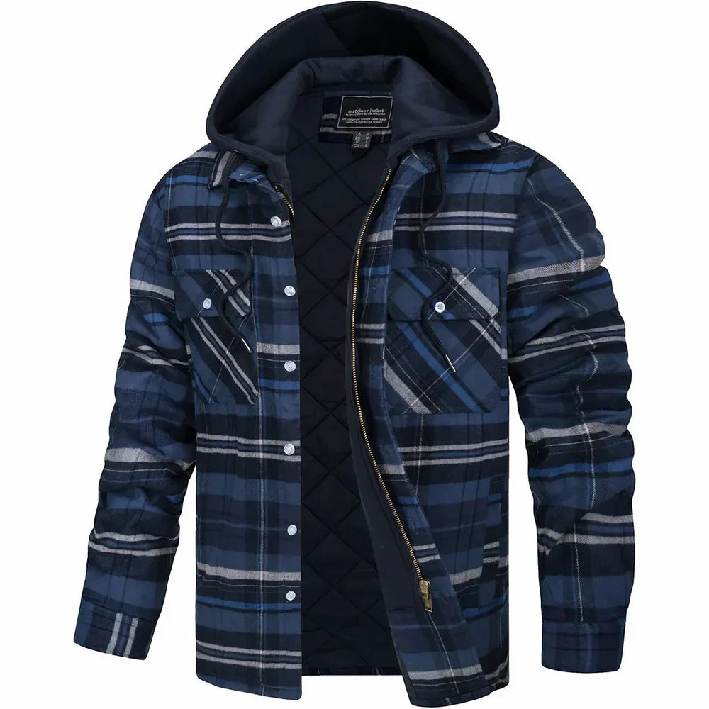 Men's structured check flannel jacket, view 6