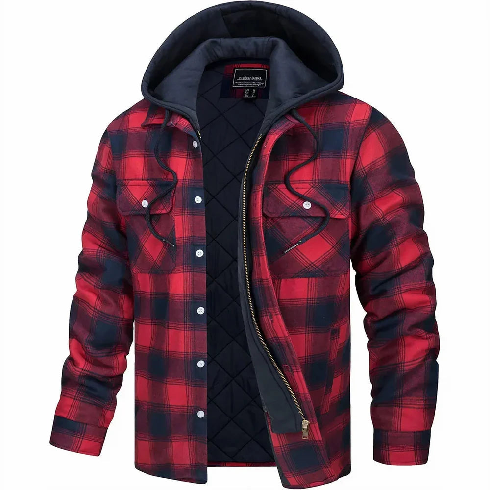 Men's structured check flannel jacket, view 5