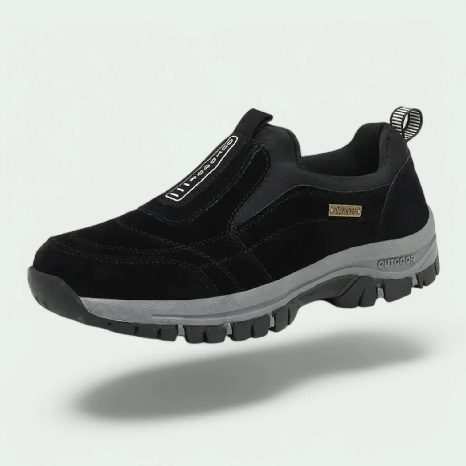 Men's cushioned supportive walking shoes, side view