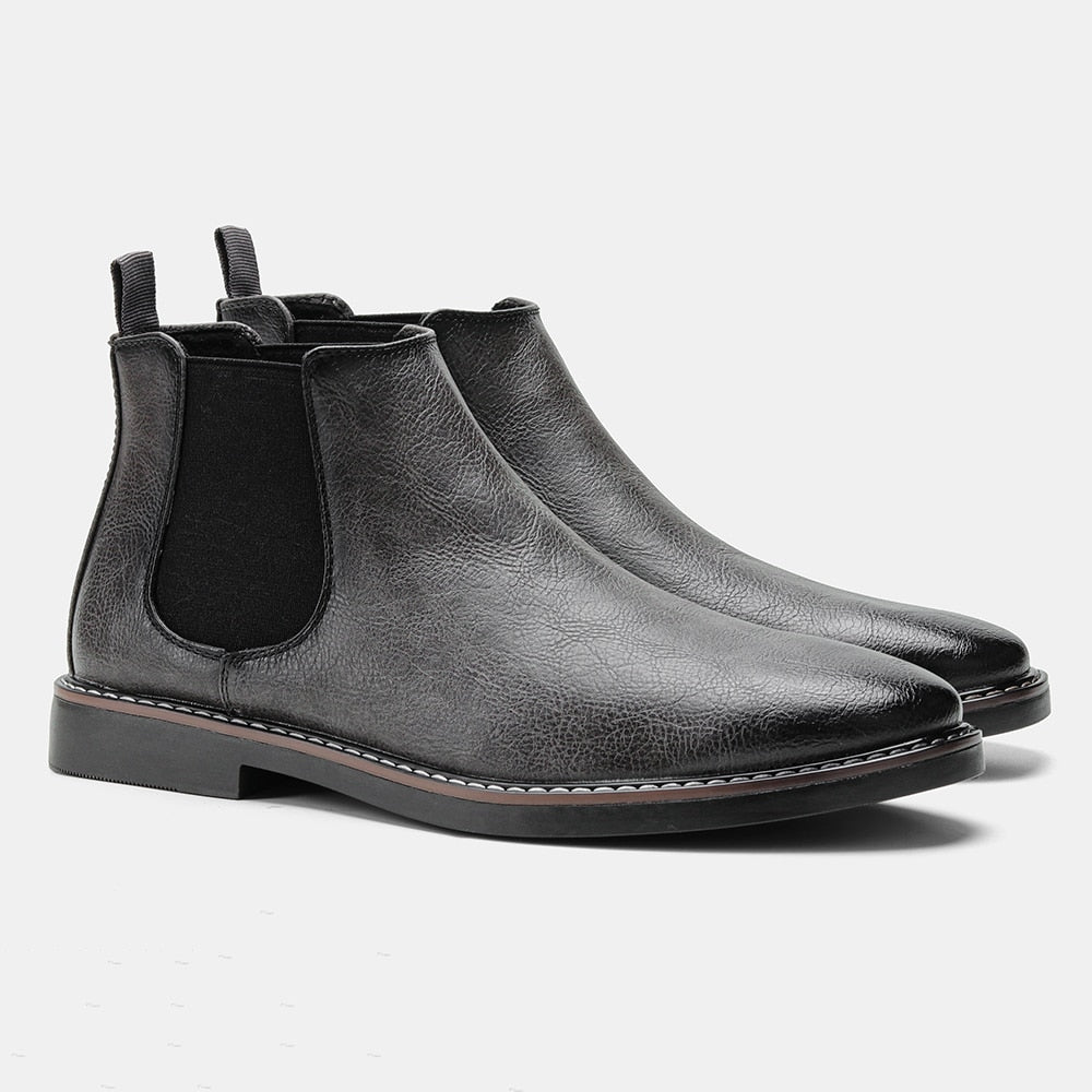 Harvey | Block Heel Leather Chelsea Boots