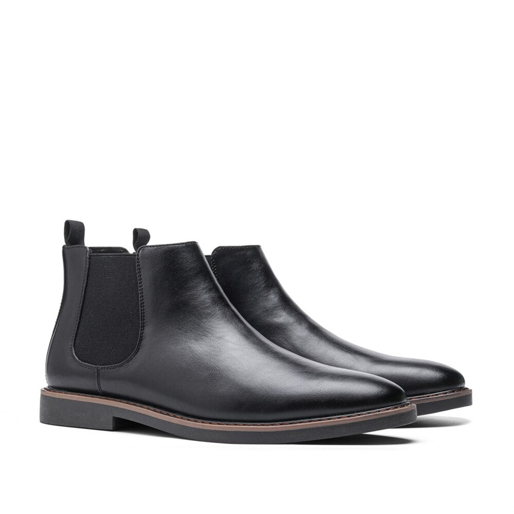 Harvey | Block Heel Leather Chelsea Boots
