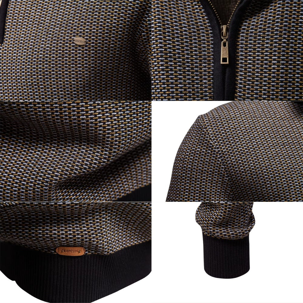 Men's birdseye knit quarter zip jumper, view 7