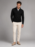 Men's contrast tipped mock neck quarter zip