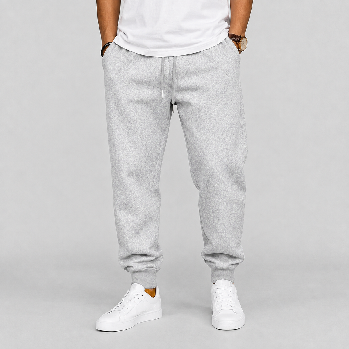 Men's regular fit stretch joggers, detail