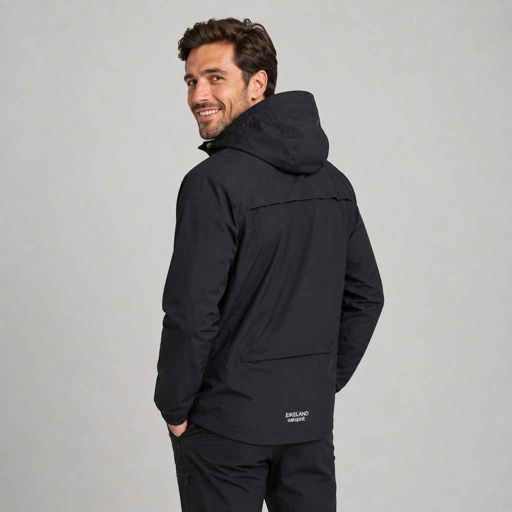 Men's hooded lightweight rain shell jacket, view 7