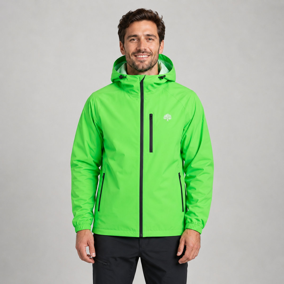 Men's hooded lightweight rain shell jacket, view 11