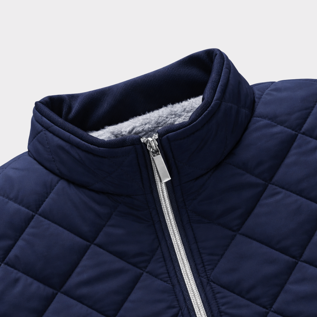 Men's fleece lined quilted bomber jacket, view 6