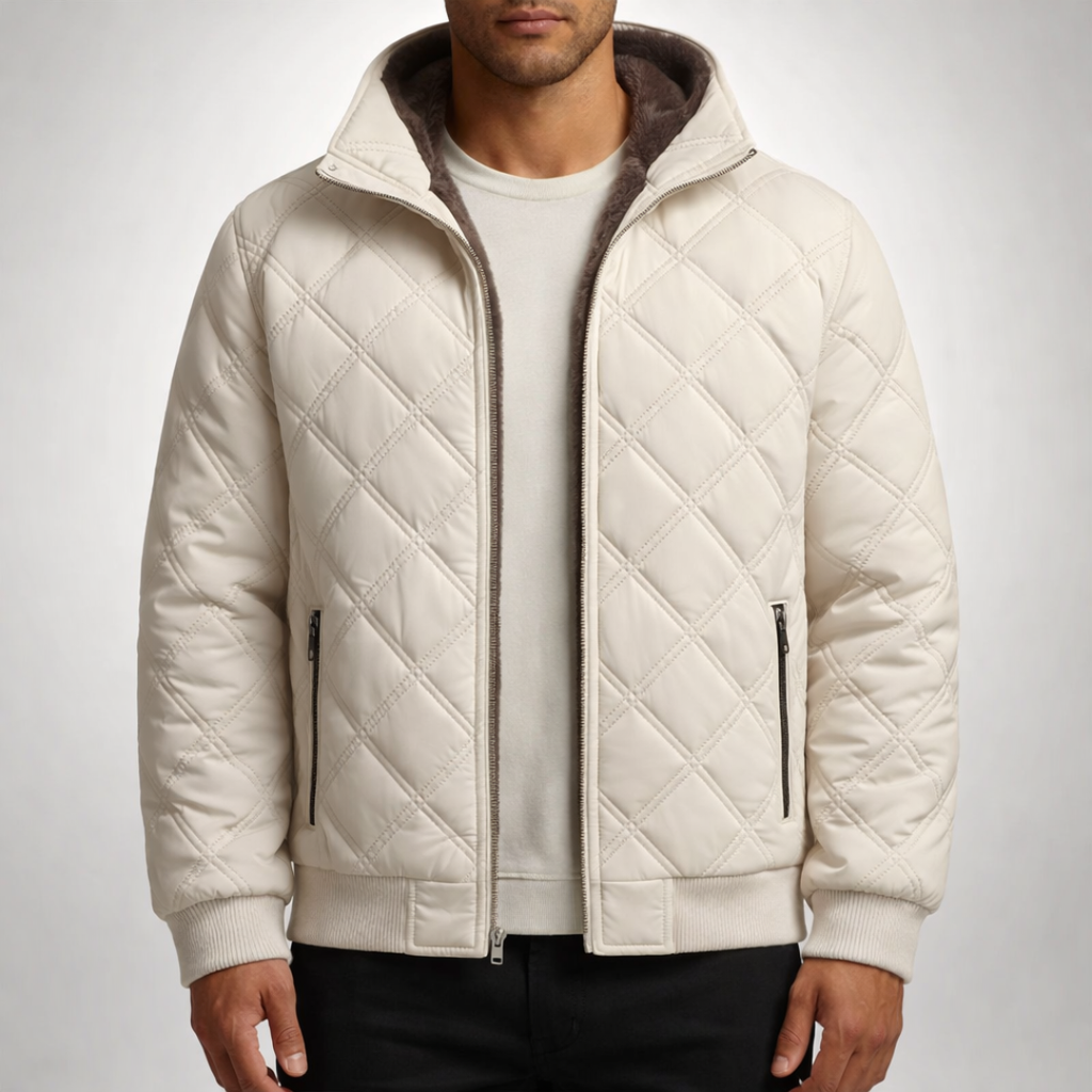 Men's diamond quilted fleece lined jacket